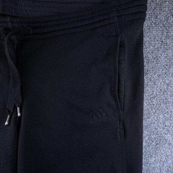 Adidas Sweatpants Womens Medium Joggers Lounge Drawstring Athletic Black Fleece - Picture 3 of 16